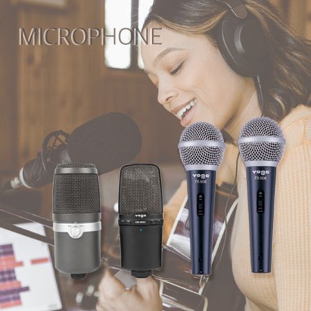 Microphones - Professional Studio/ USB/ Handheld/ Instrument/ Boom microphones.